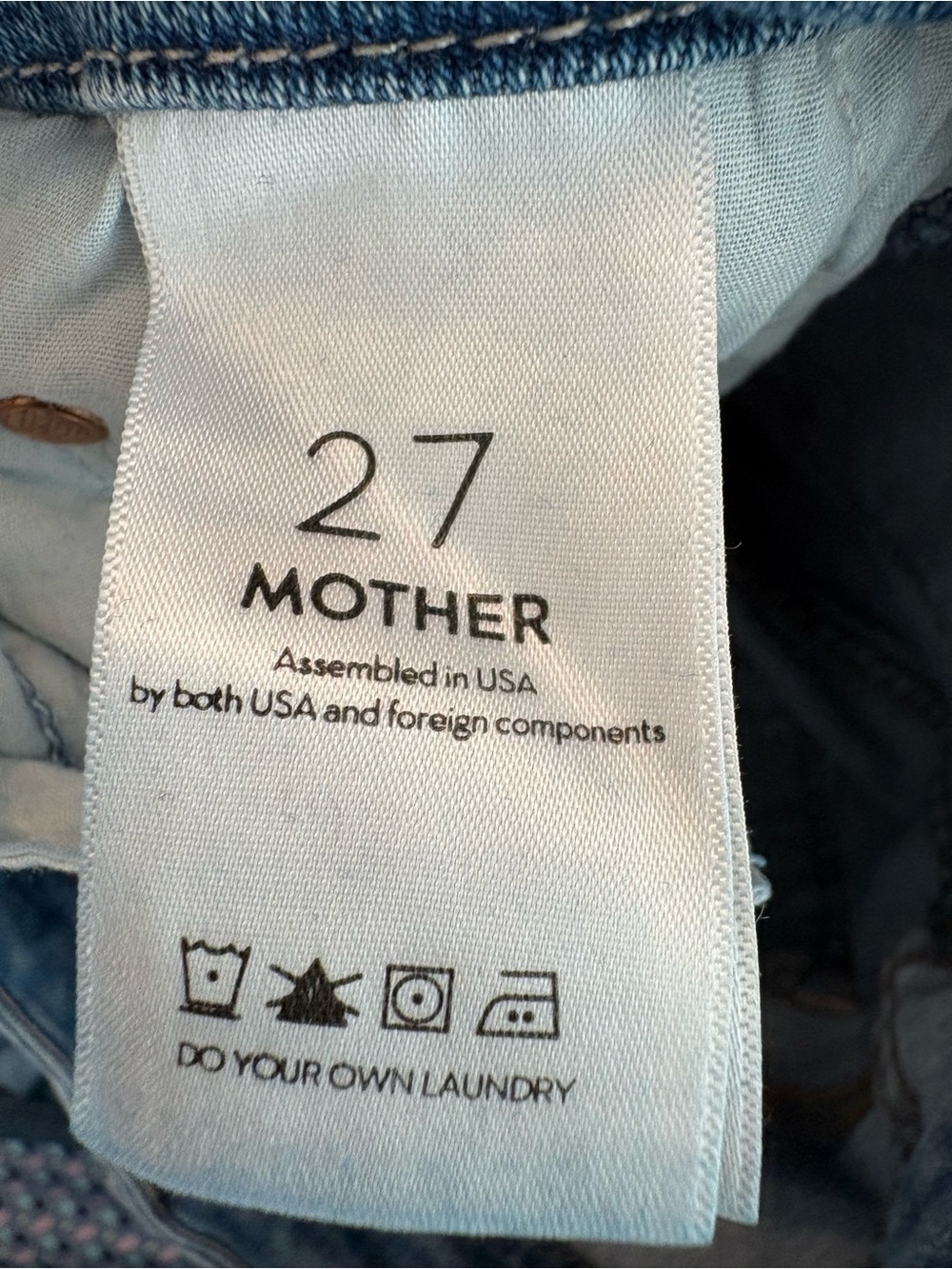 MOTHER The Looker High Waisted Ankle Fray Light Blue Denim Jeans Size 27 - Picture 4 of 7